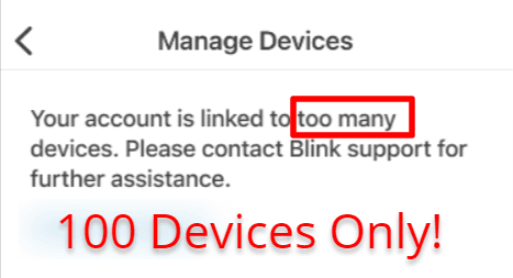 Blink 100 device limit