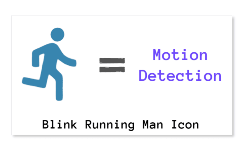 Blink running man icon meaning.