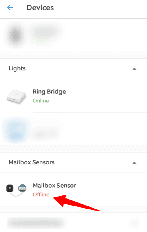 ring mailbox sensor offline app