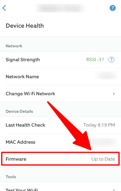 Ring Device Health Firmware Update