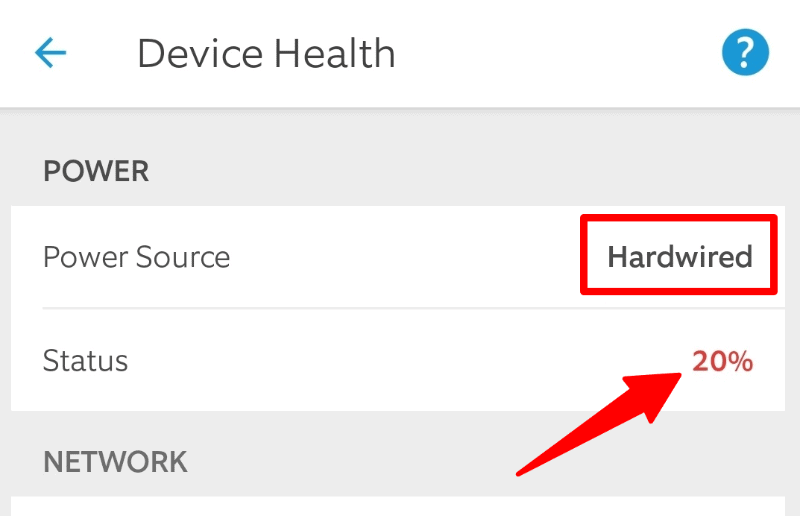 Ring device hardwired but battery draining