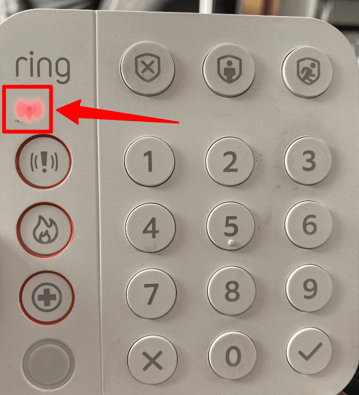 Ring keypad network light red