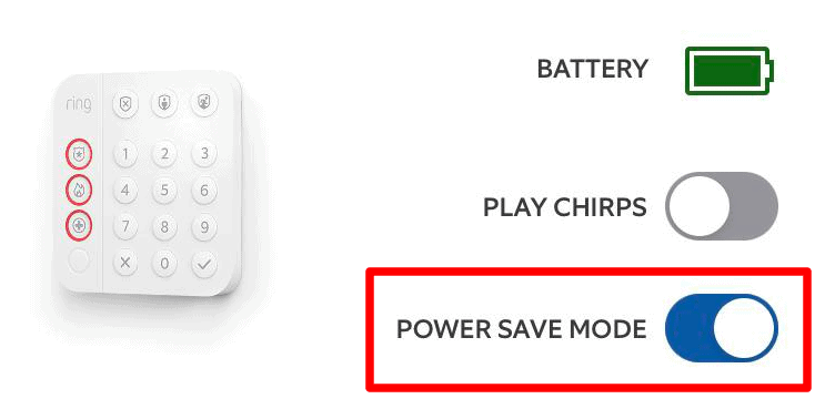 Ring Keypad Power Save Mode