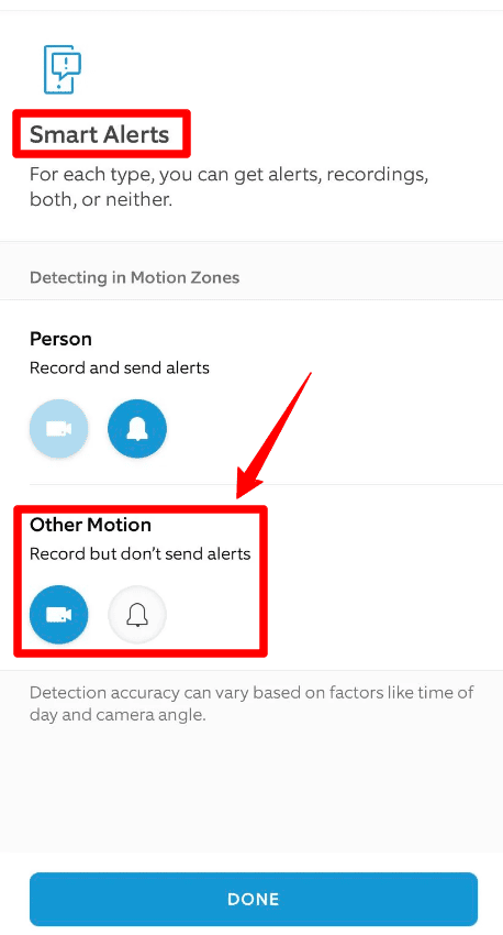 Ring Smart Alerts, Other Motion