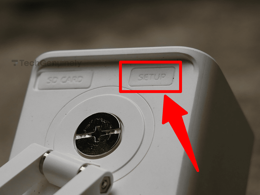 Setup button on the Wyze Camera V3