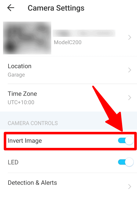 Tapo camera invert image