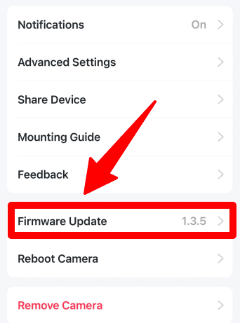 Tapo camera firmware update