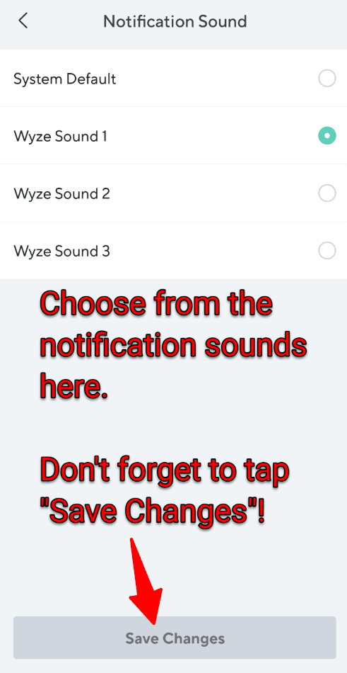 Wyze notification sounds