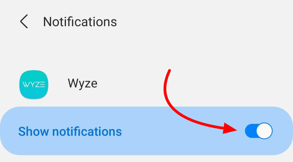 Wyze notifications settings Android